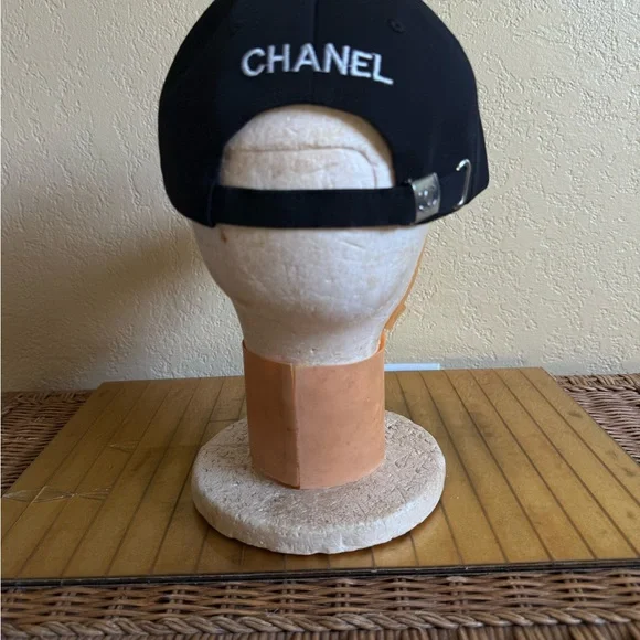 CHANEL PGA Black baseball hat Cap with White Embroidered Logo❤️ - Picture 5 of 8
